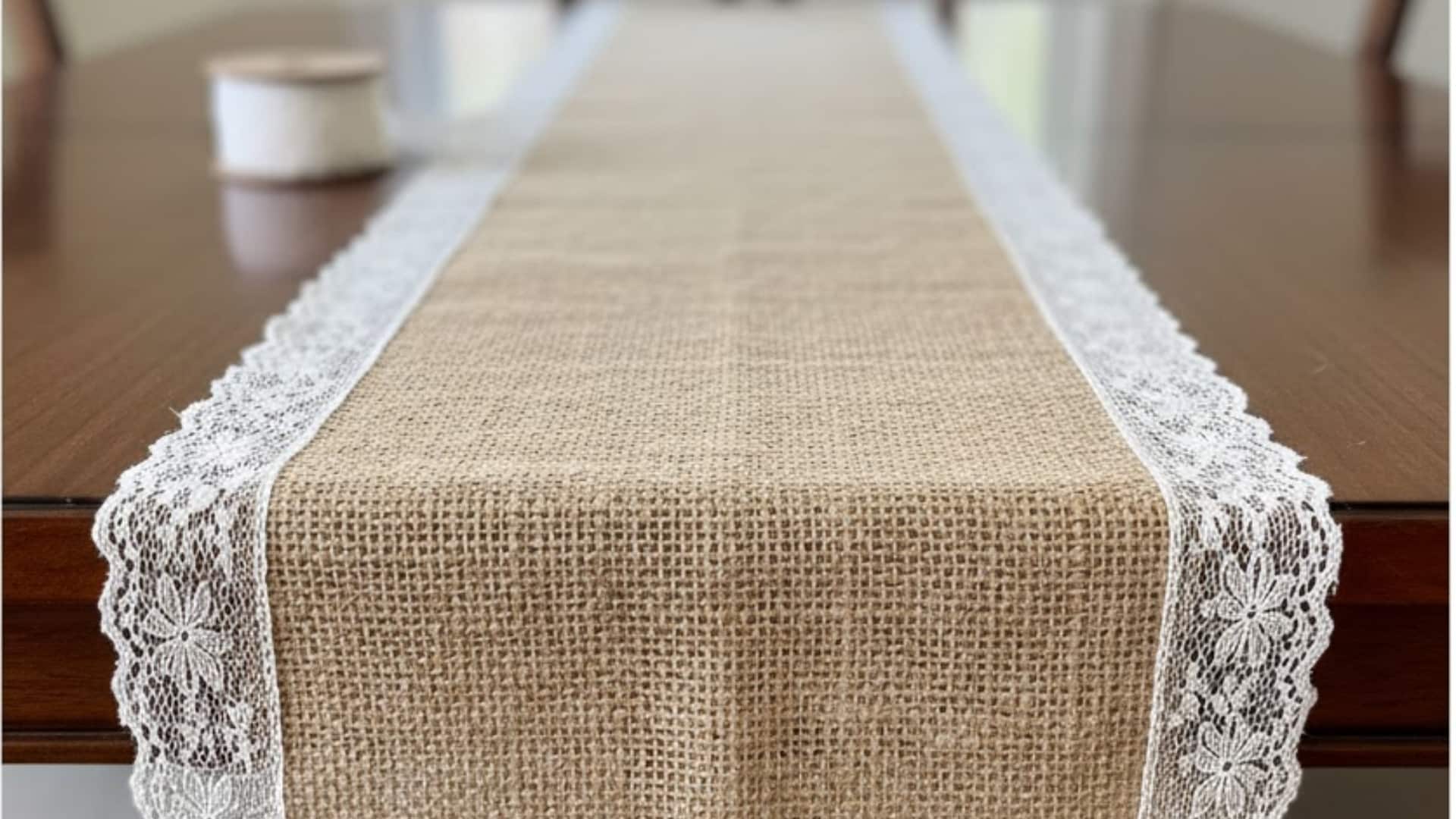 burlap lace table runner