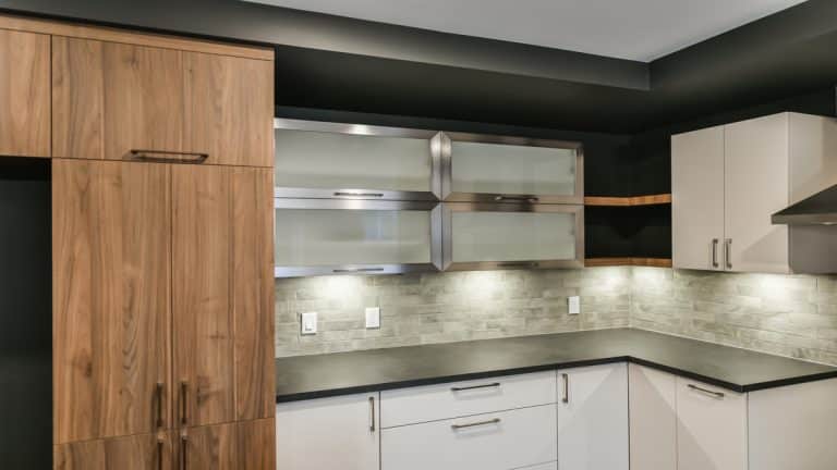 Contemporary kitchen cabinet ensemble