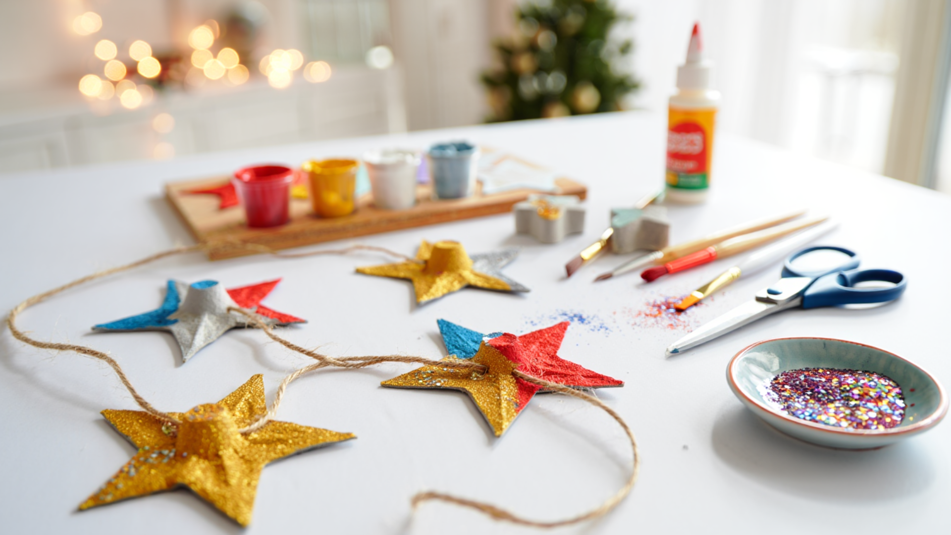 Egg Carton Star Garland