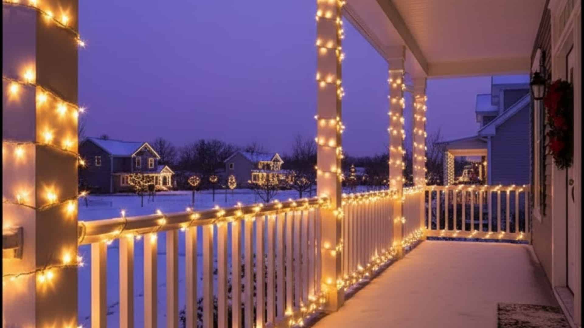 front porch rail lighting