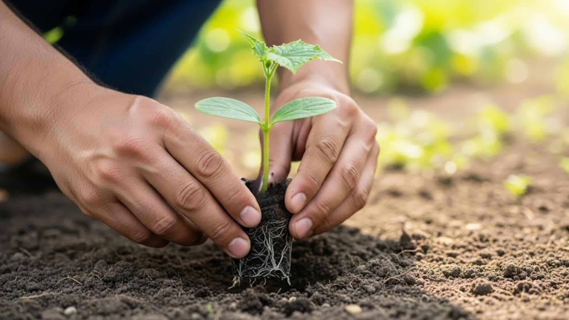 hardening off and transplanting cucumber seedlings outdoors