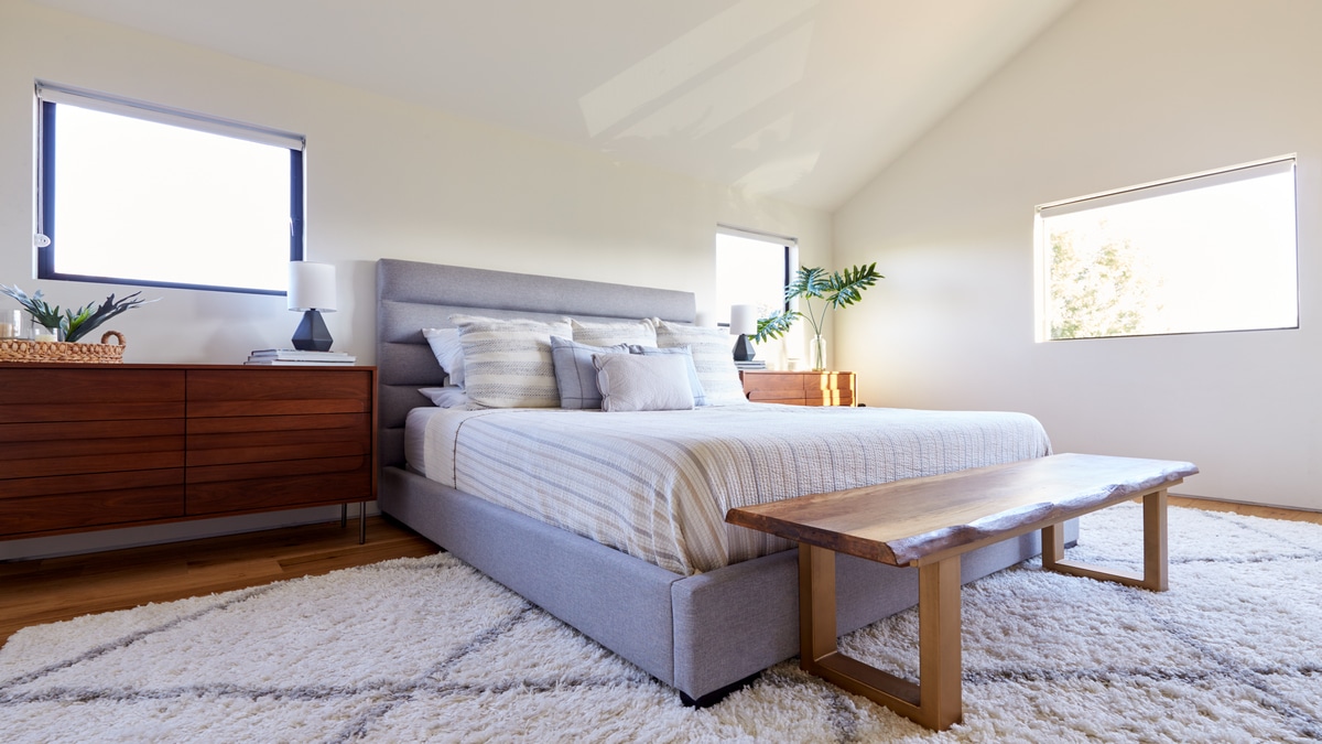 Interior Shot Of Stylish Modern Bedroom In Empty House