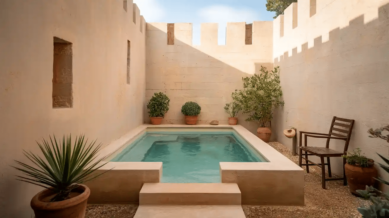 modern pool design with pergola providing shaded comfort