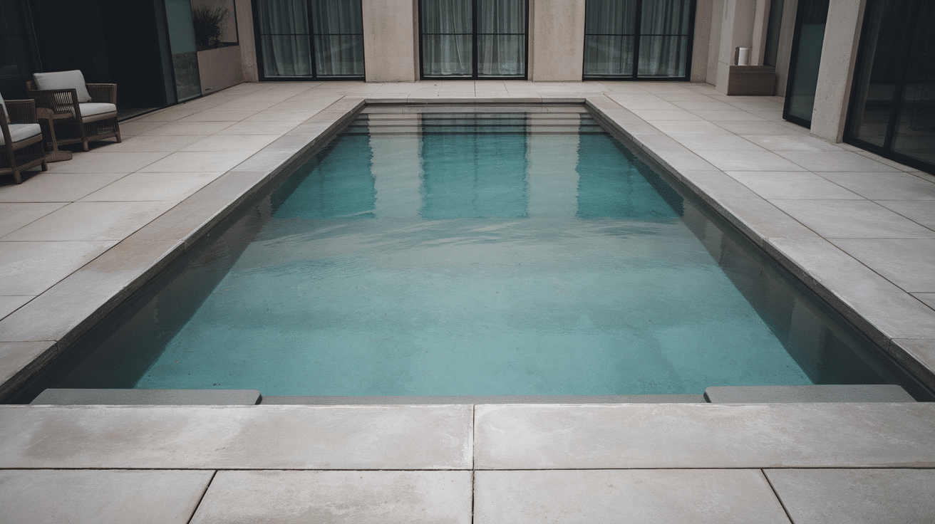 modern pool design using minimalist concrete styling
