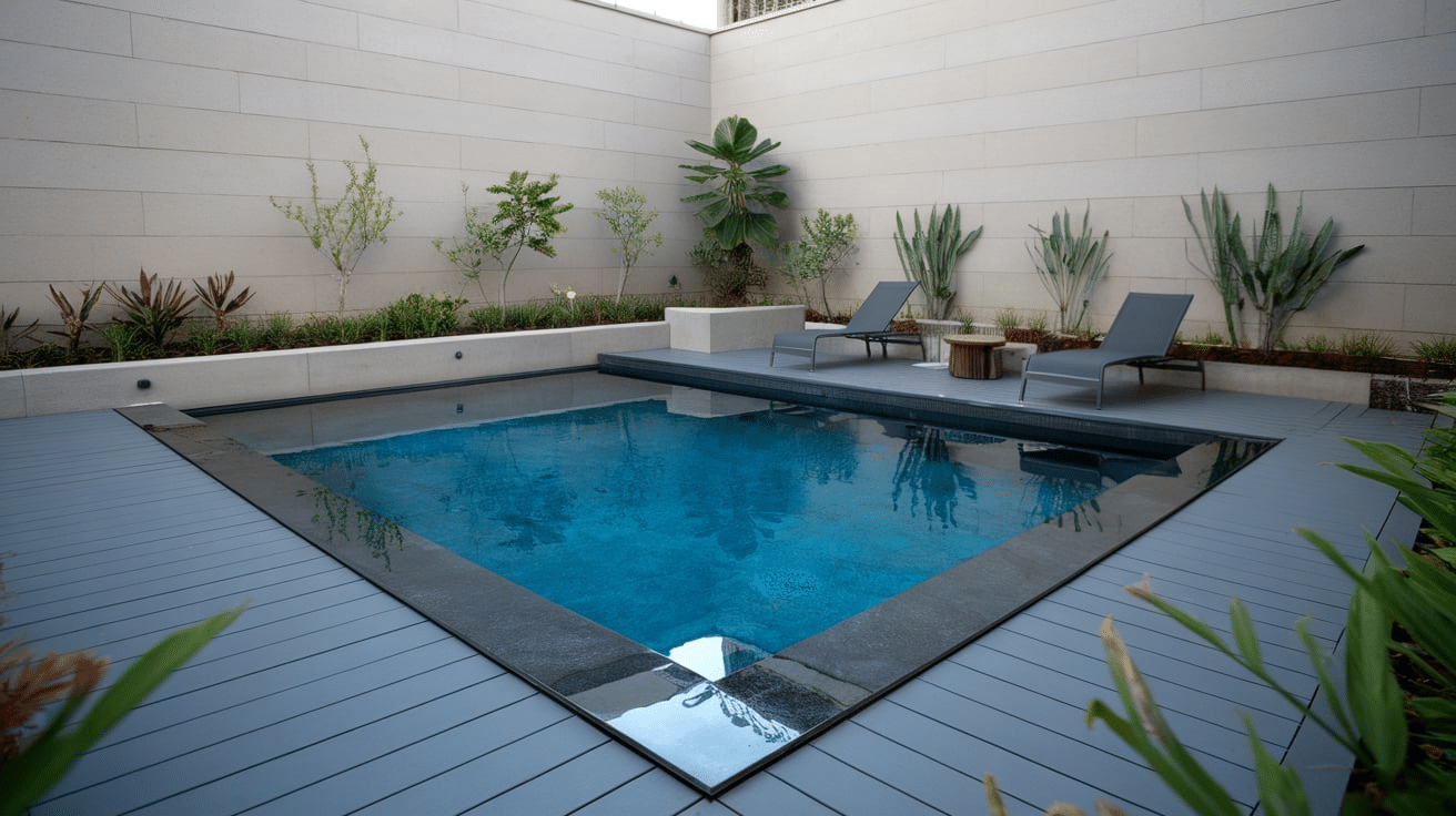 modern pool design with angular layout for corners