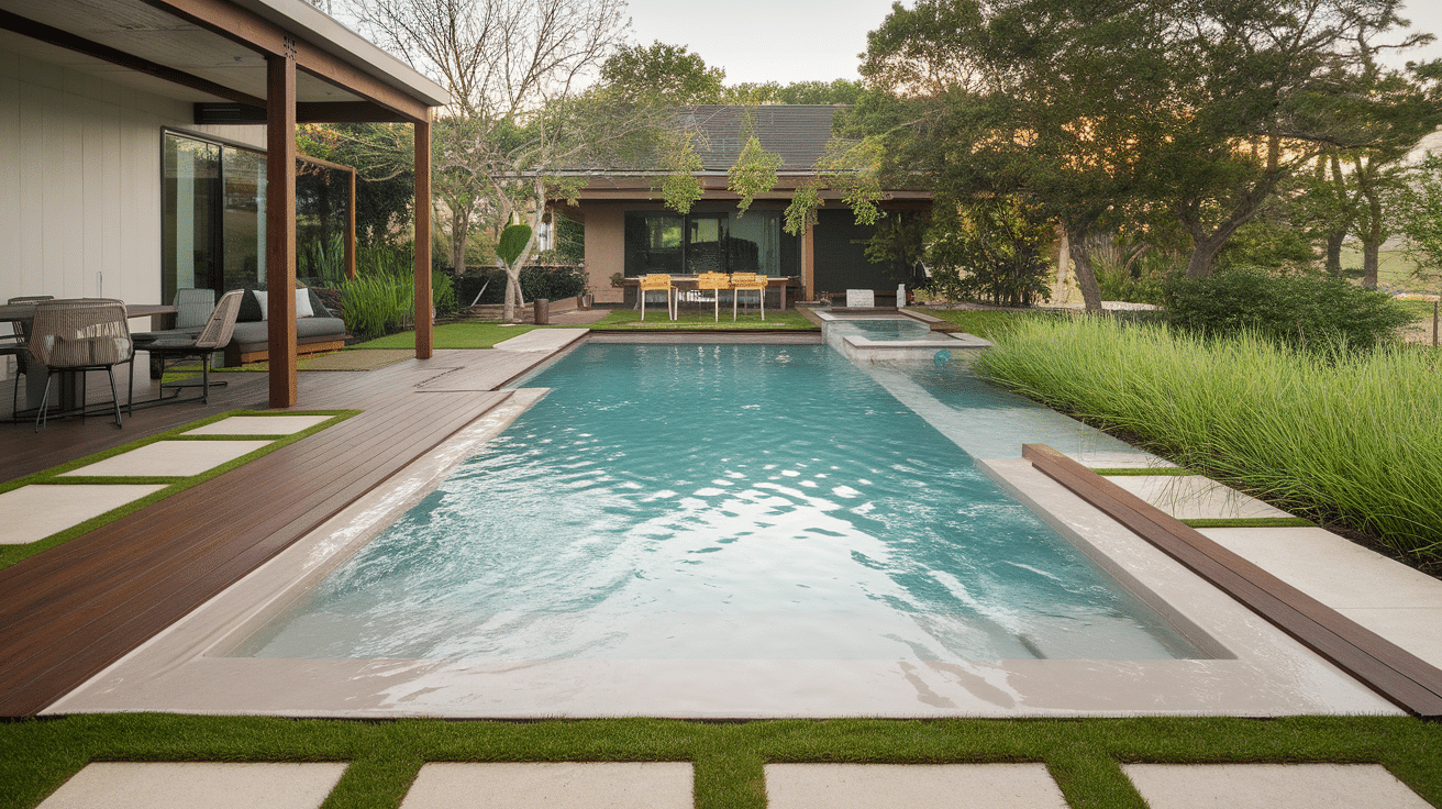 modern pool design with eco-friendly saltwater system