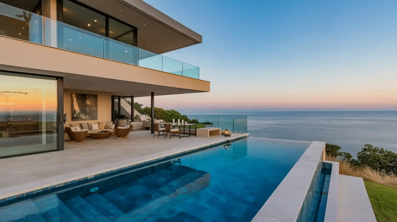 modern pool design with infinity edge overlooking scenic view