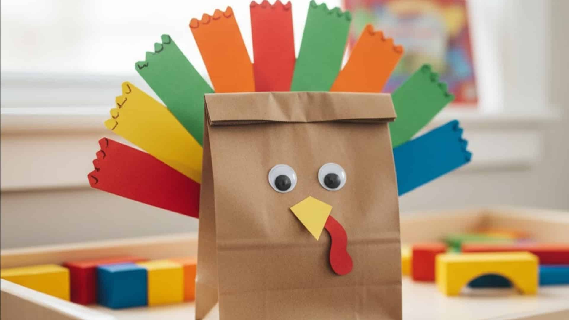 paper bag turkey puppet