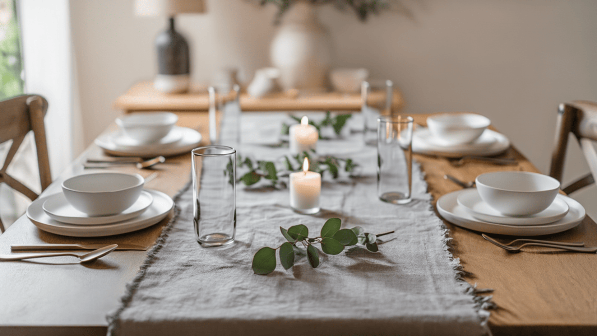 raw linen table runner