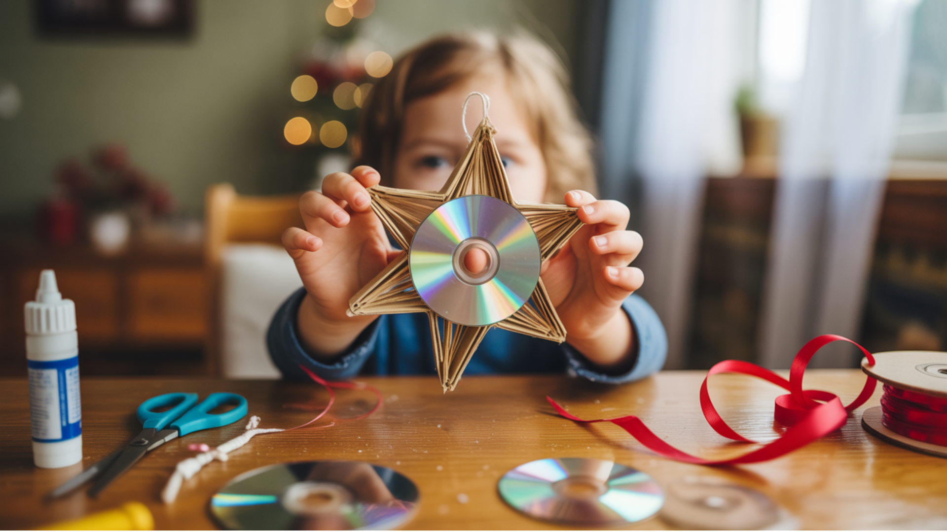 Recycled CD Star Ornaments