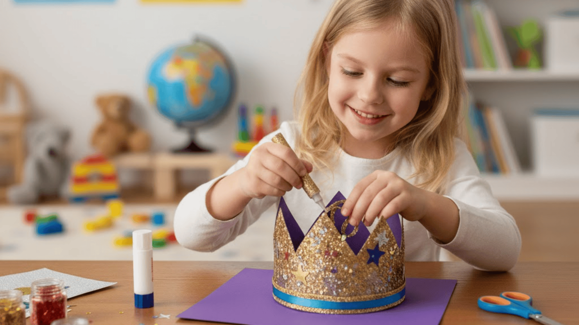 sparkly party hats and crowns