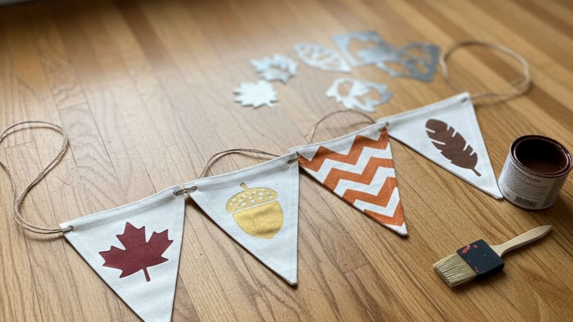 thanksgiving banner with stenciled quotes
