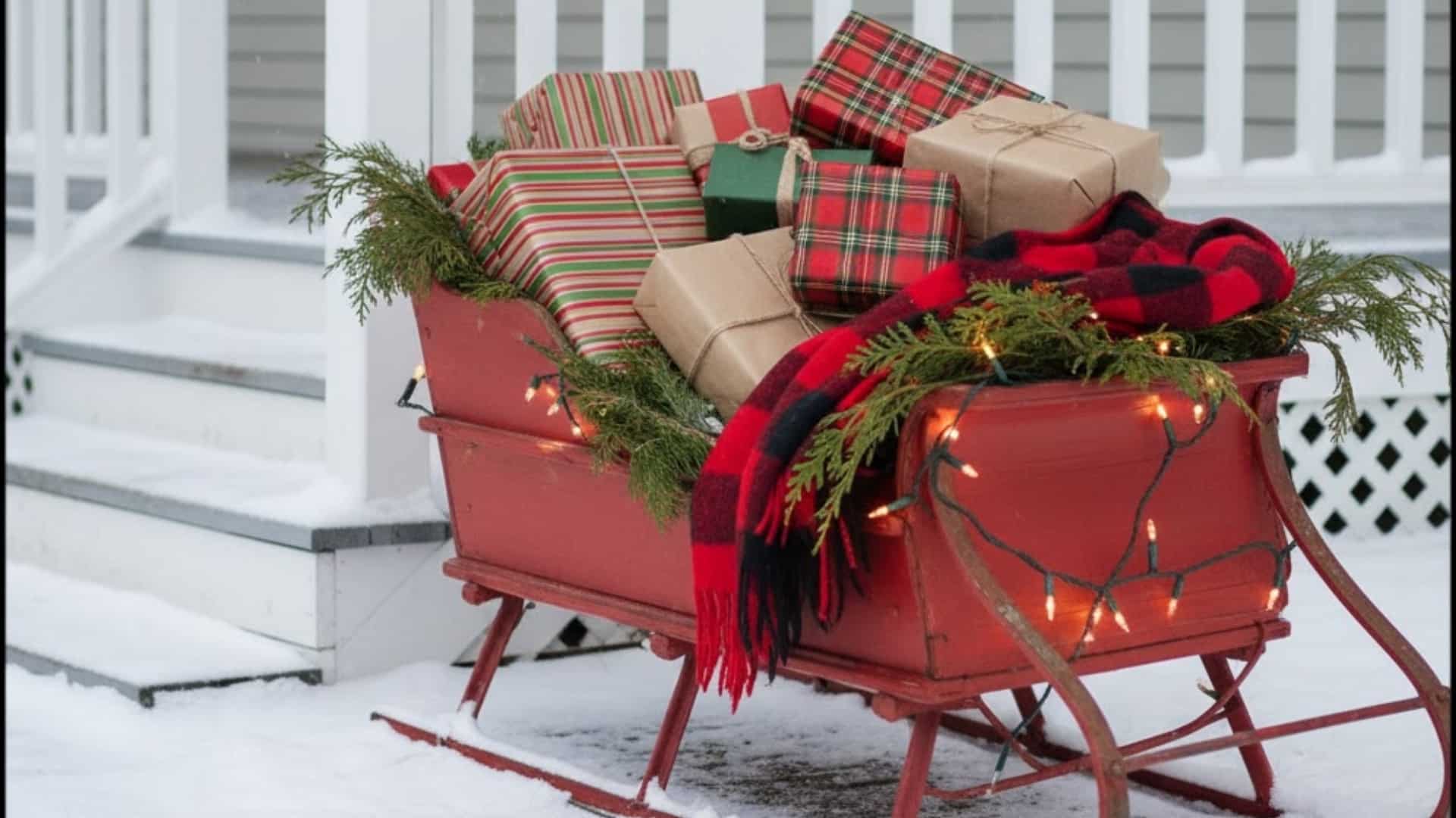 vintage sleigh display