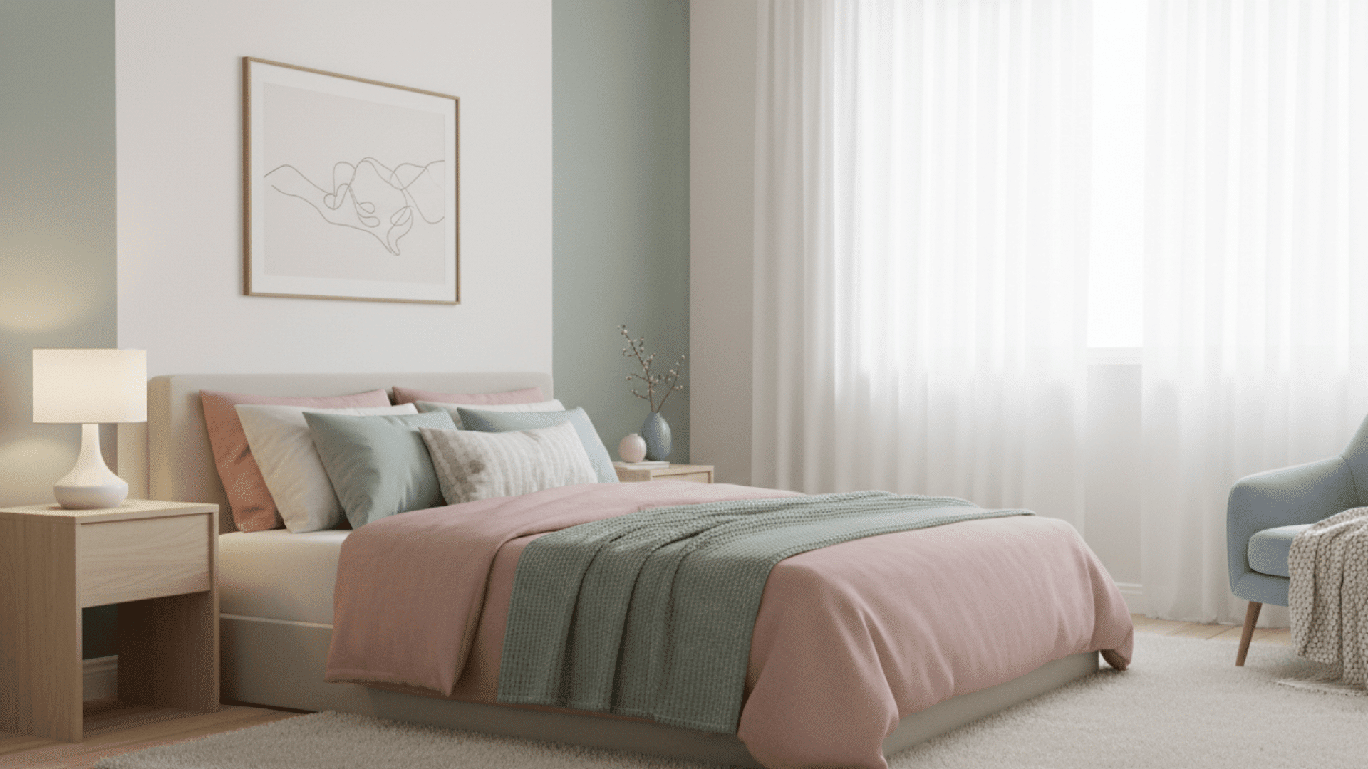Calm Pastel Cozy Room