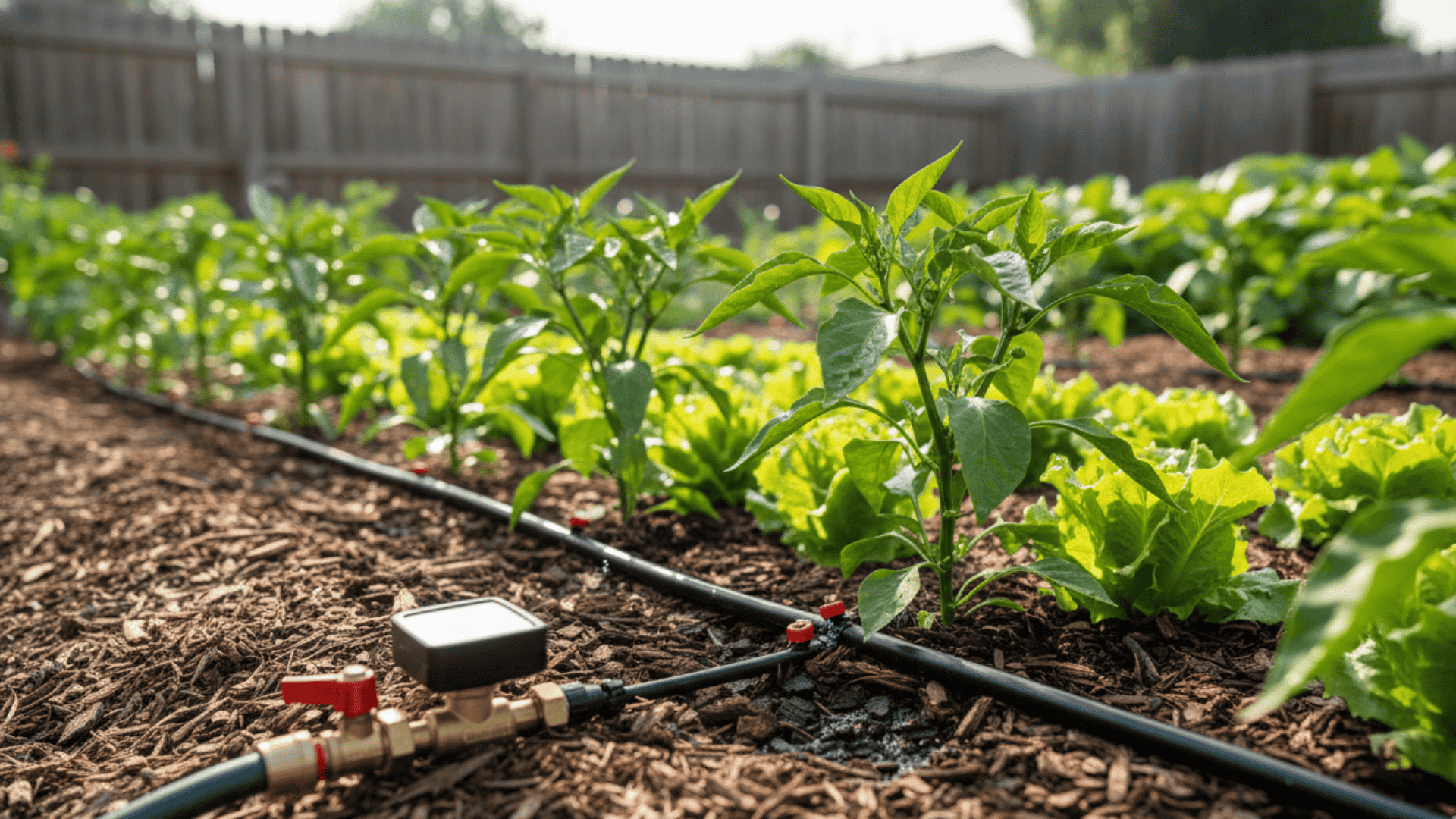 Drip Irrigation Vegetable Backyard Garden