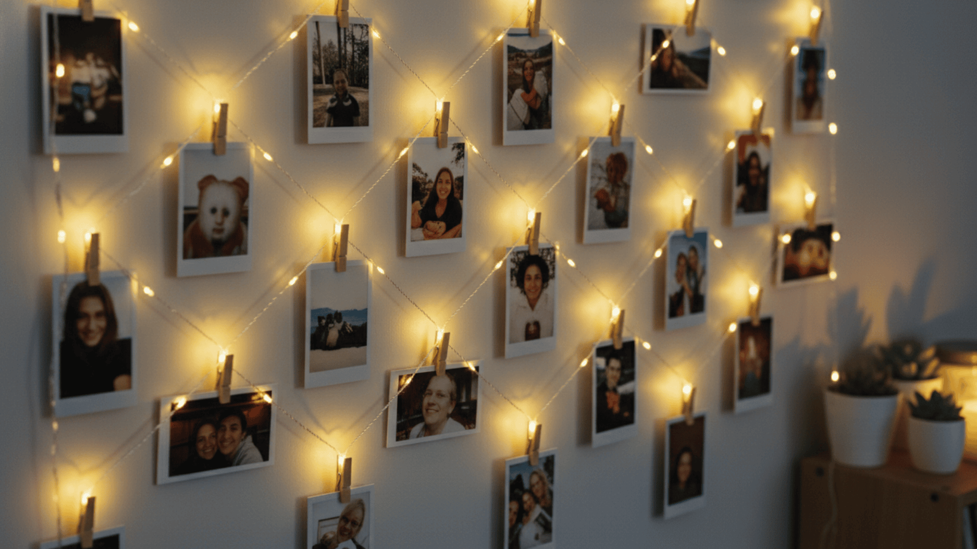 Fairy Light Photo Wall