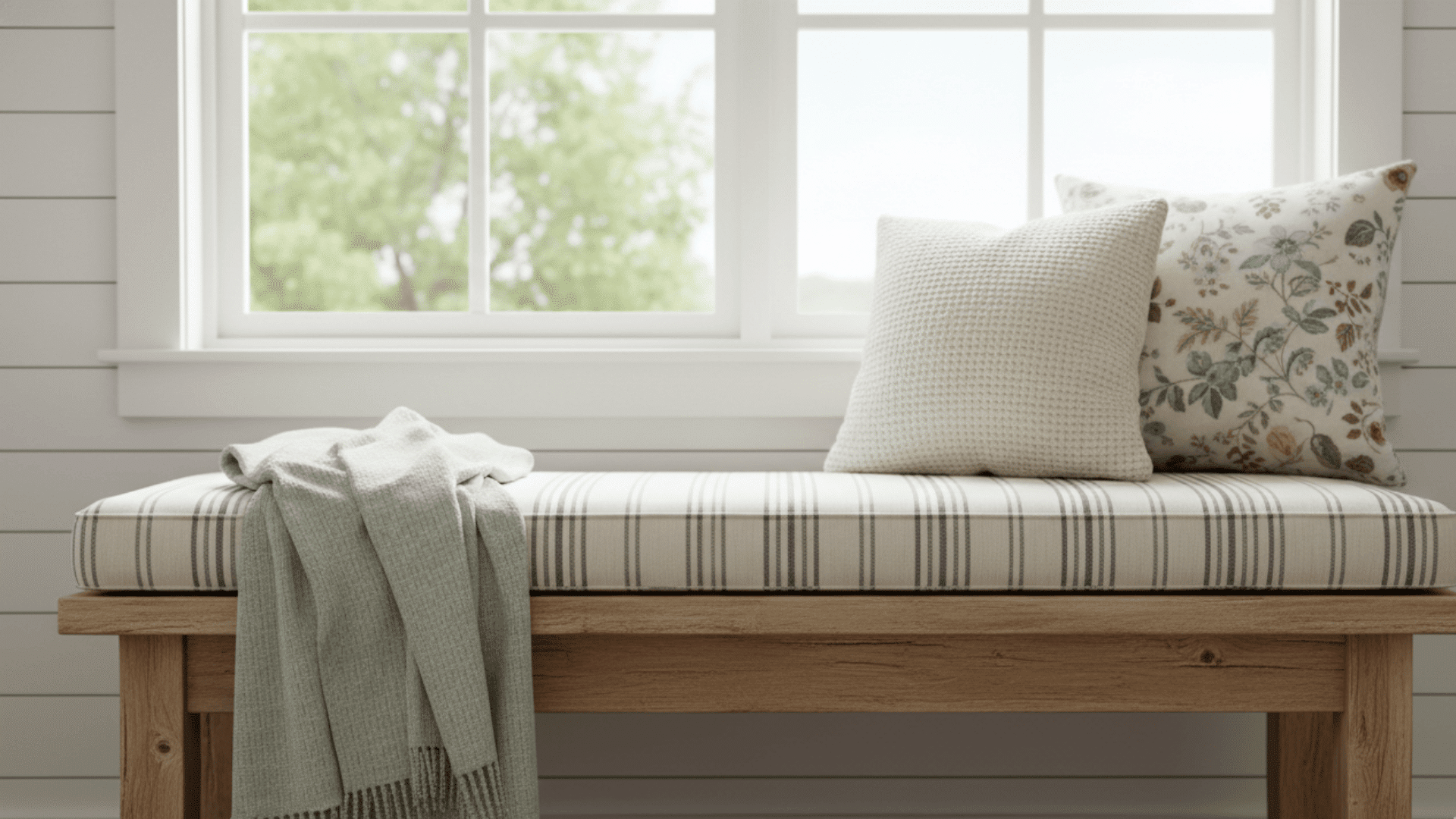 Farmhouse Bench by the Window