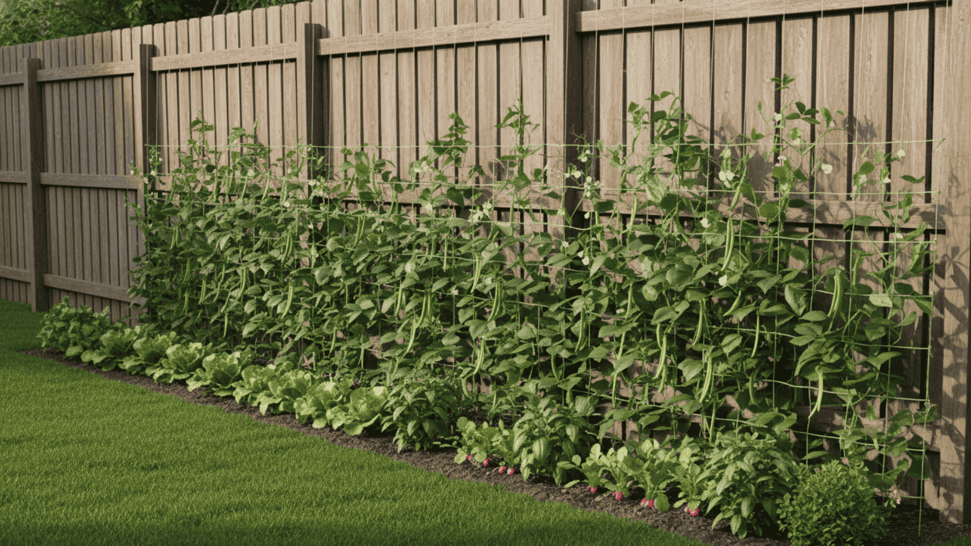 Fence Line Vegetable Backyard Garden