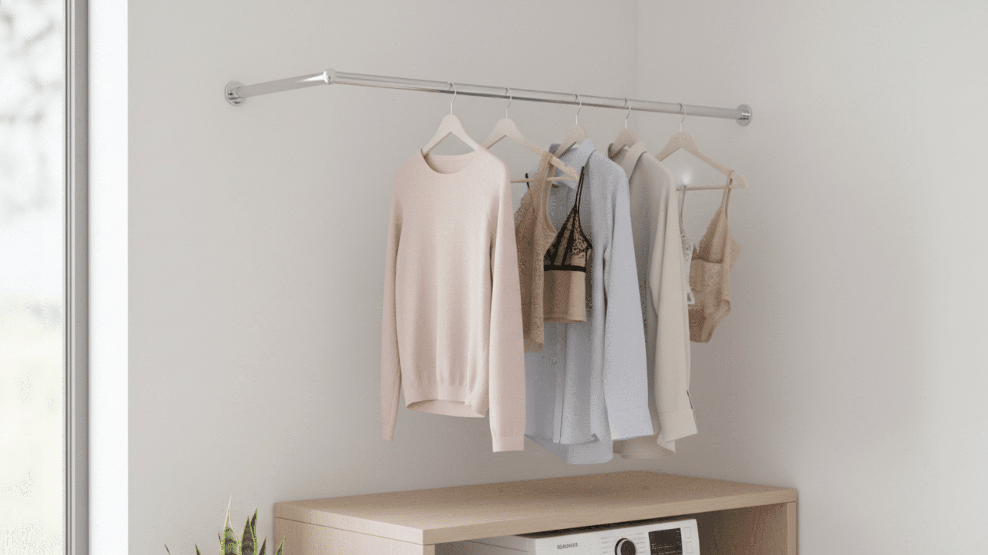 Hang Rod for Air Drying Laundry Room