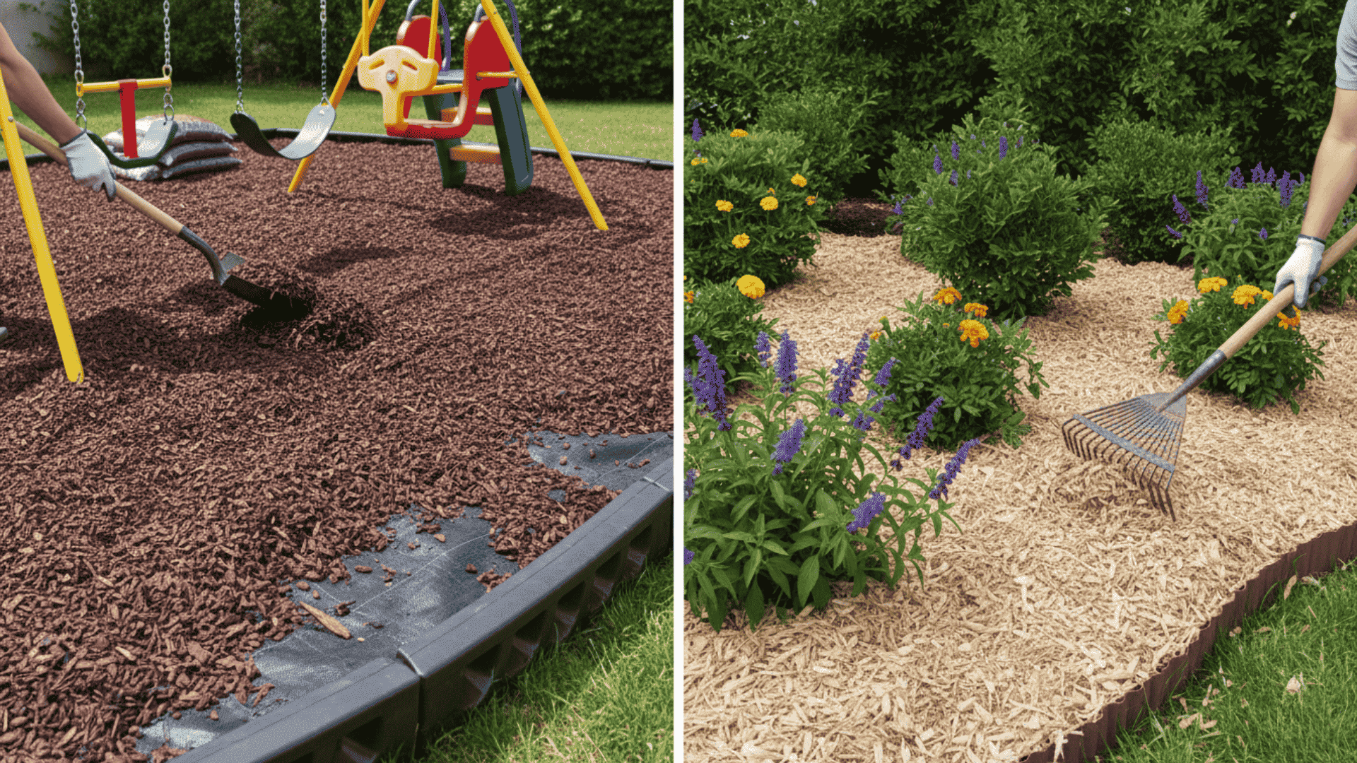 How to Properly Install Rubber and Wood Mulch