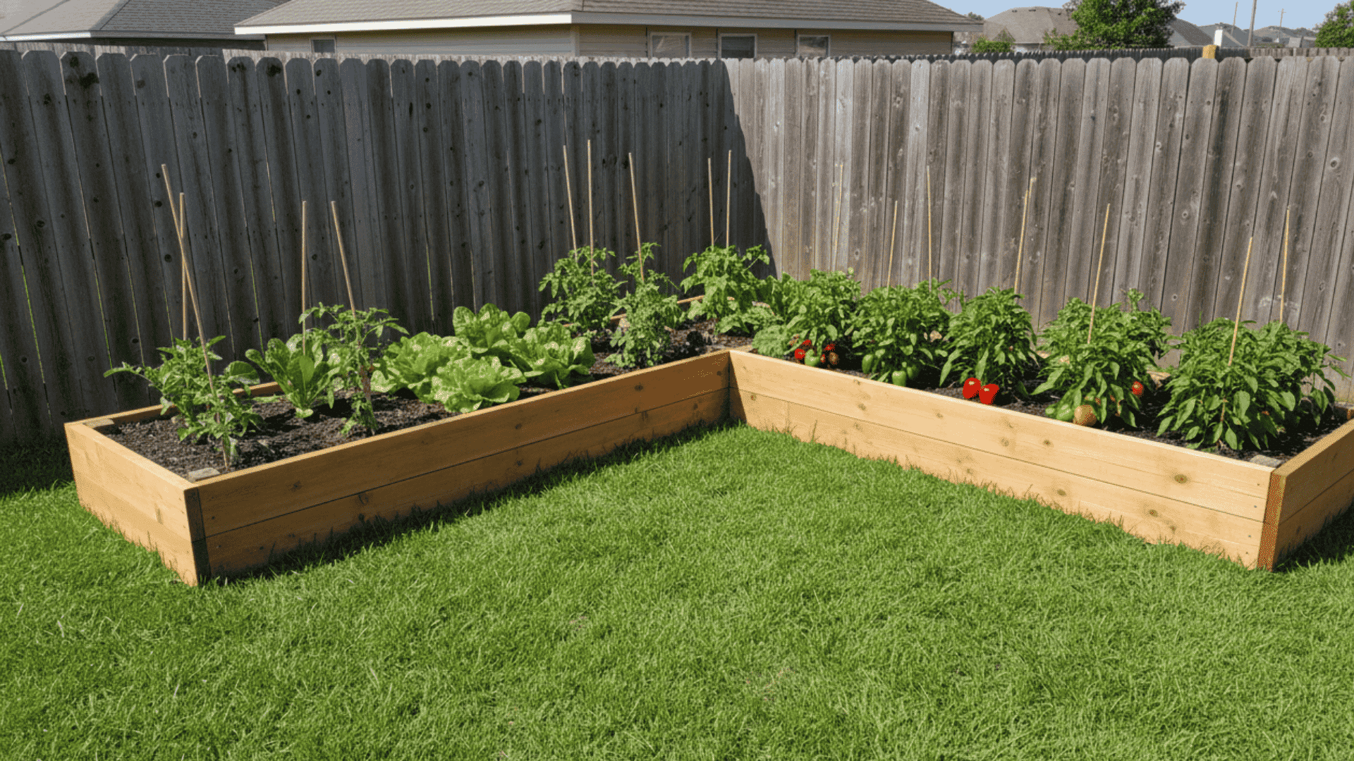 L Shaped Vegetable Backyard Garden