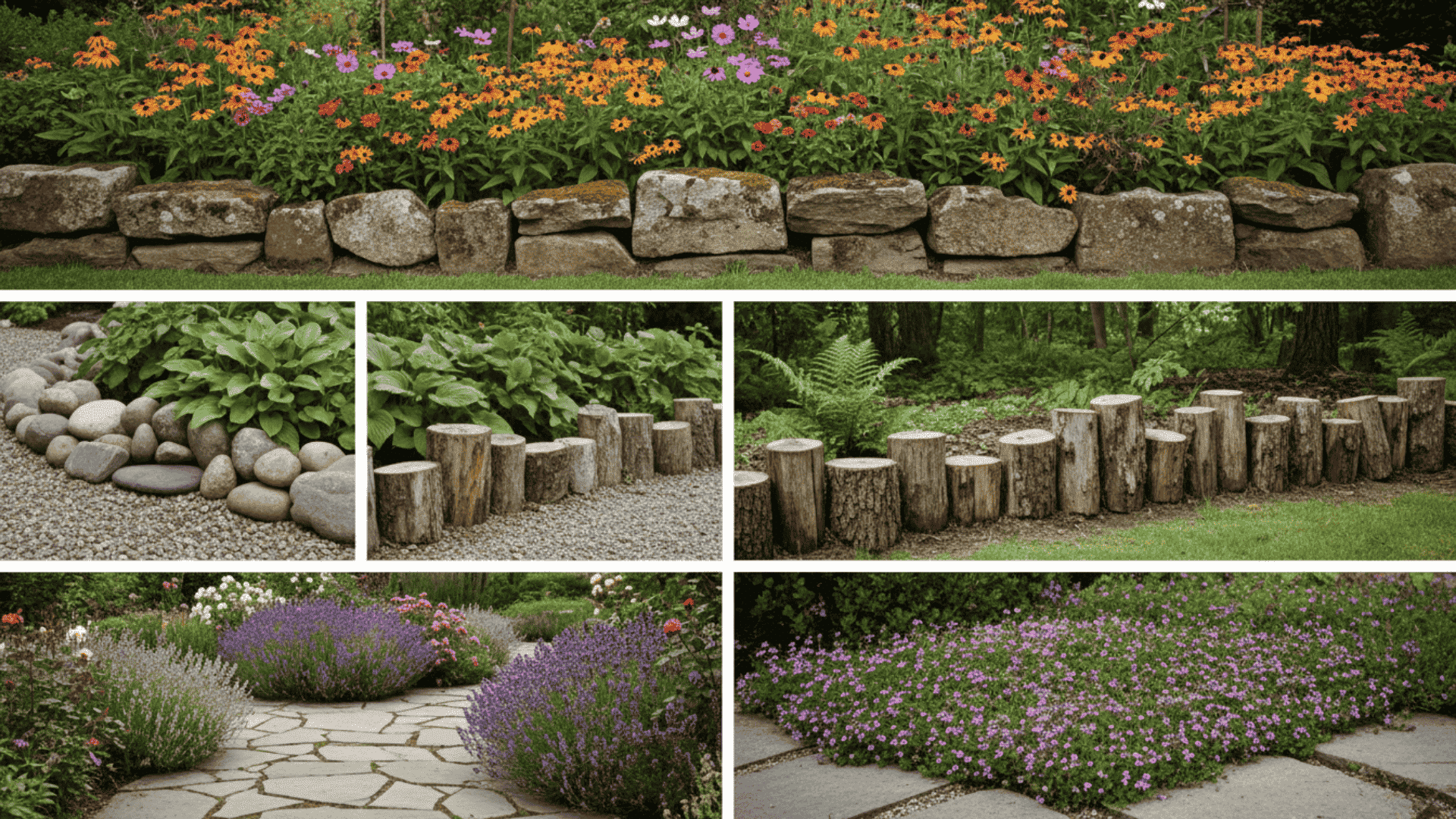 Natural and Rustic Garden Edging Ideas