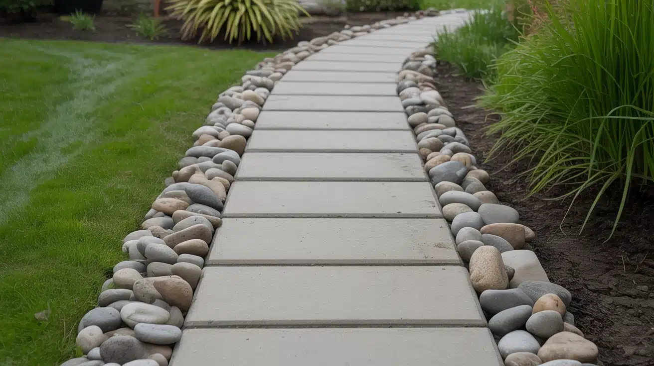River Rock Walkway Edging