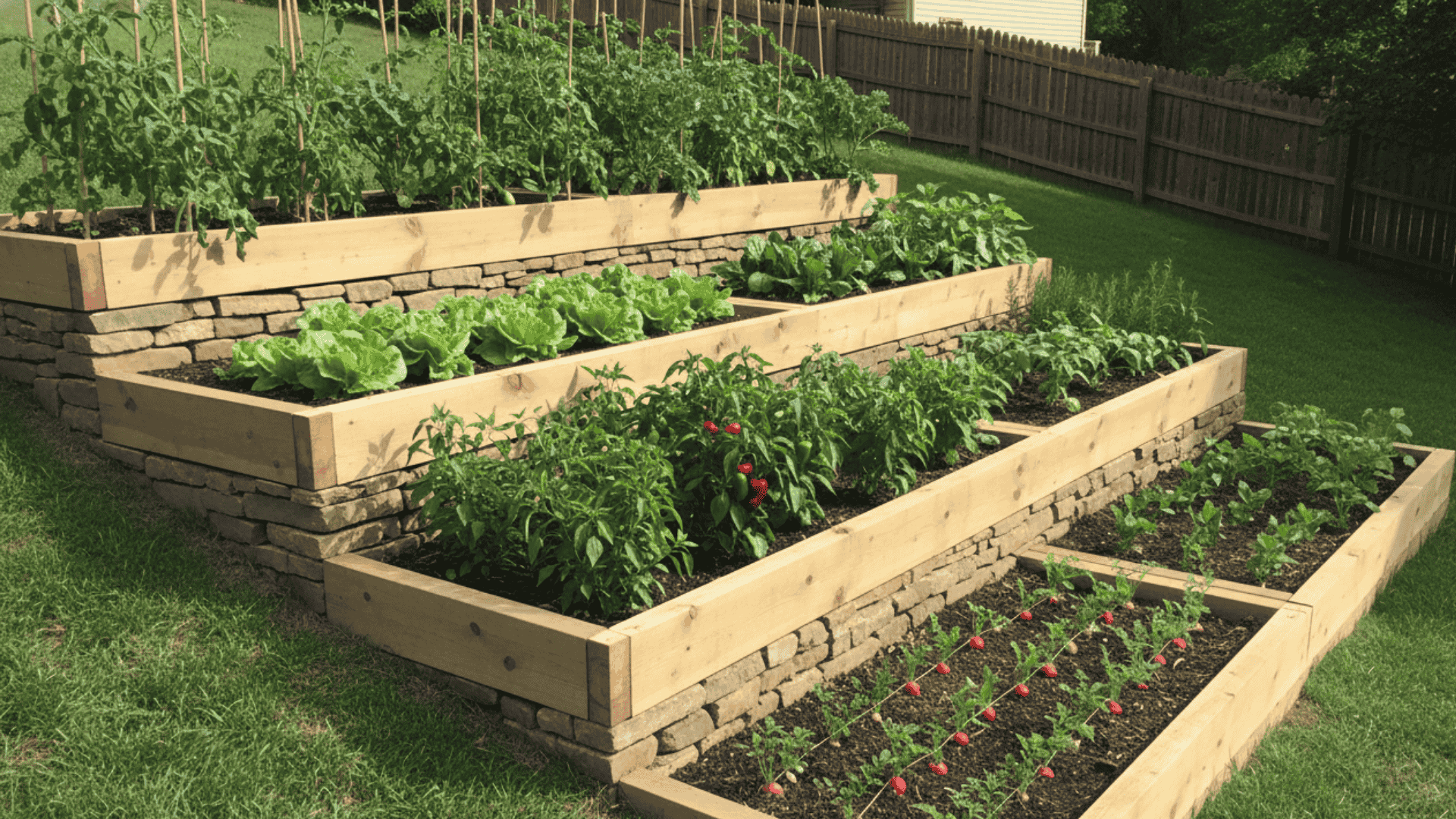 Tiered Vegetable Backyard Garden