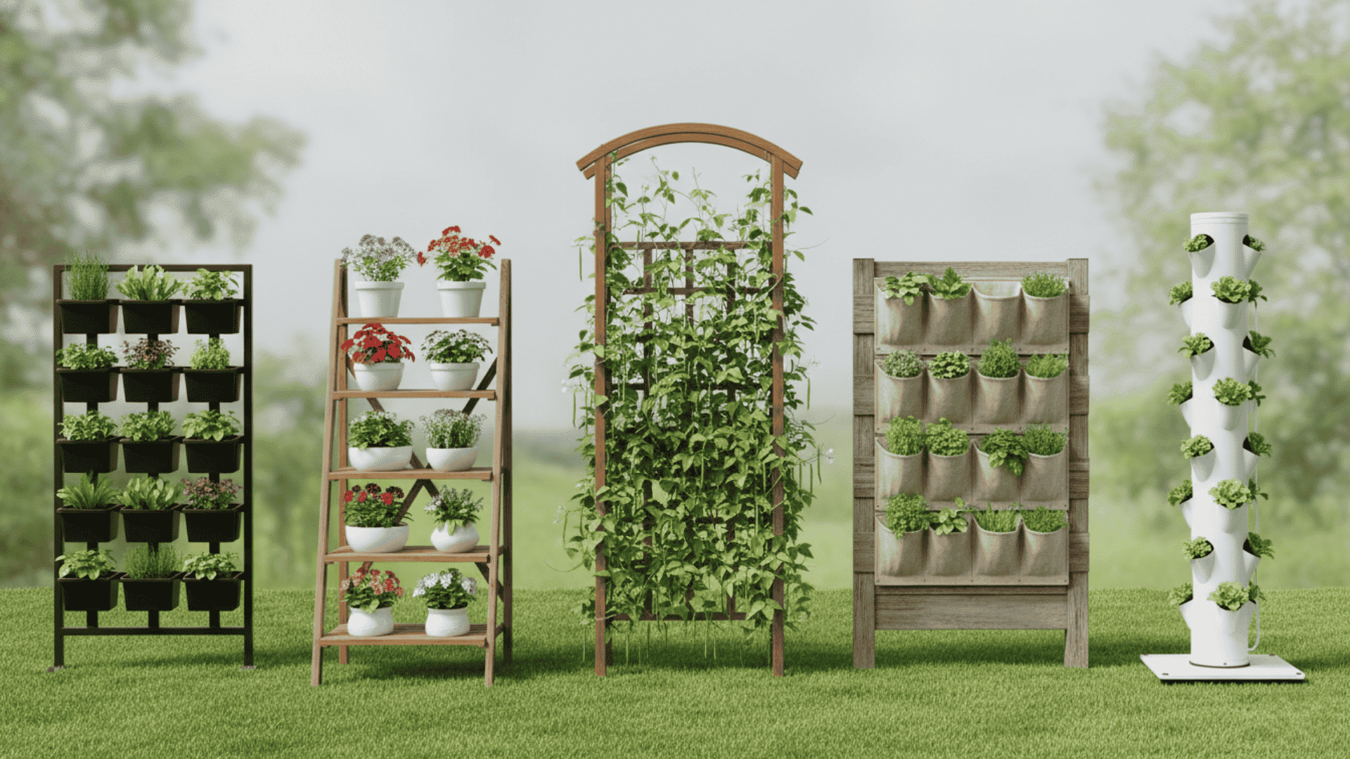 Types of vertical gardes