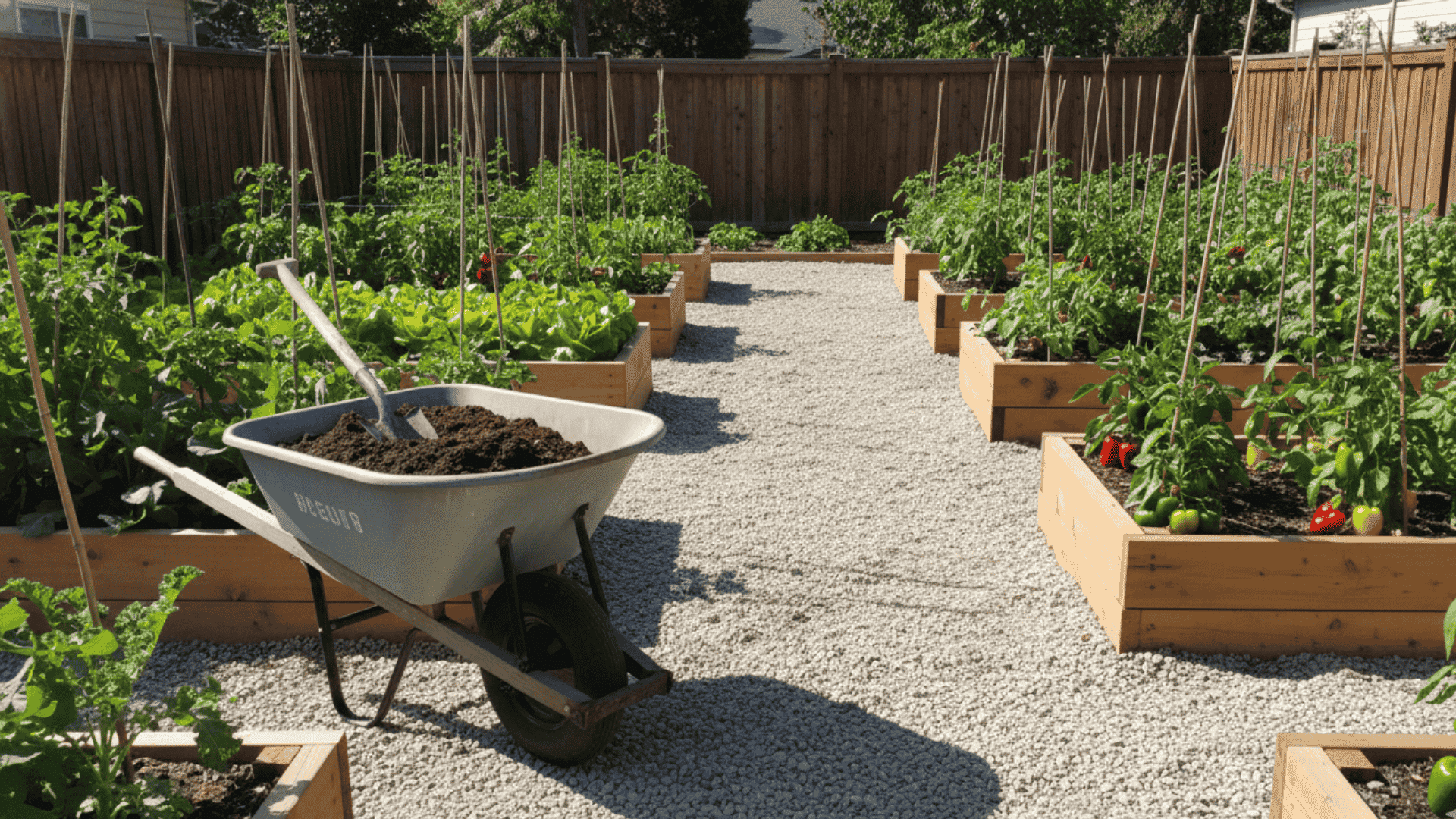 Walking Paths Vegetable Backyard Garden