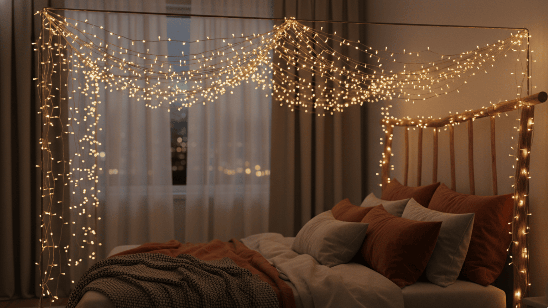 Warm Fairy Light Canopy