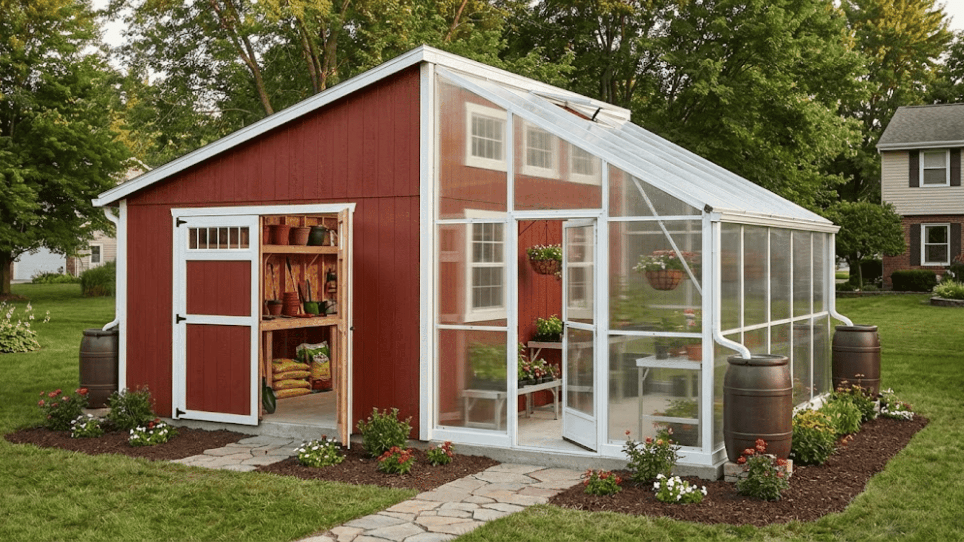 backyard greenhouse shed hybrid