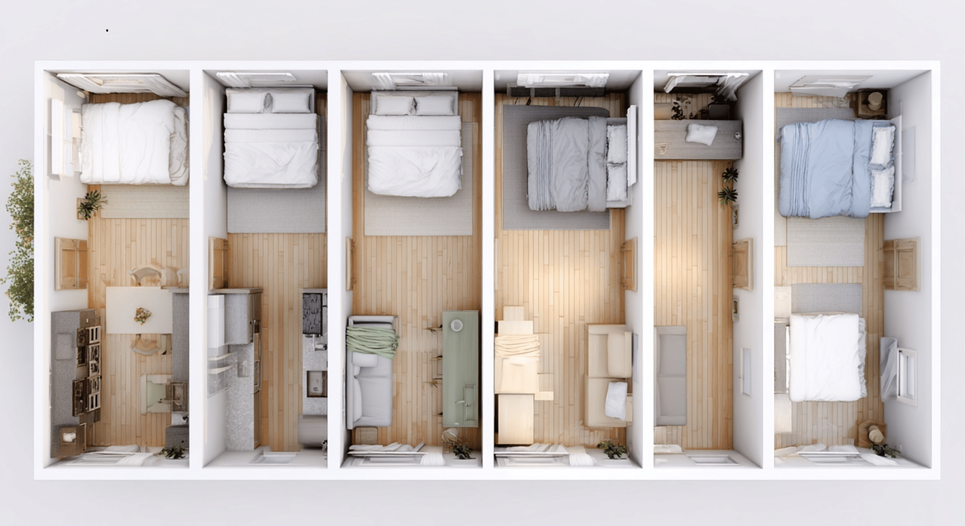 bedroom size by bed type