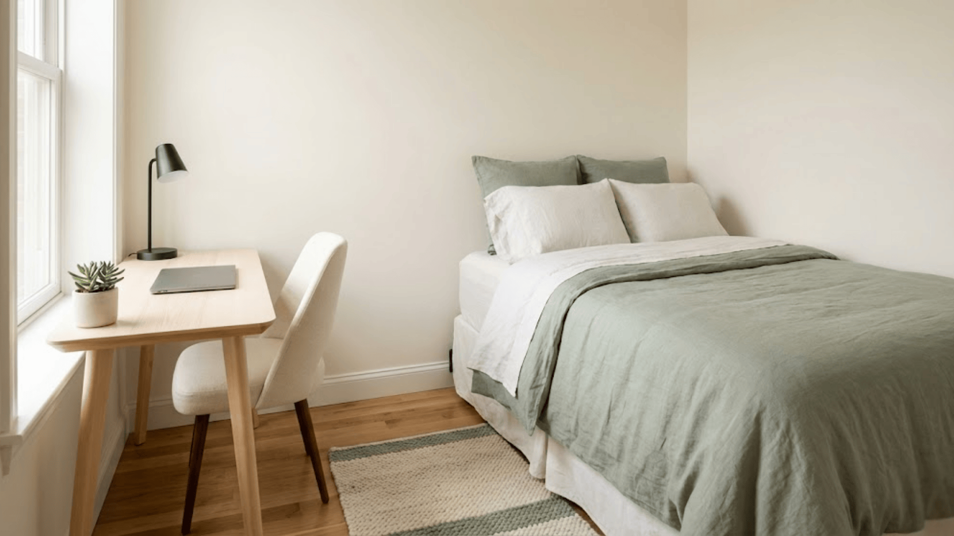 bedroom with home office layout