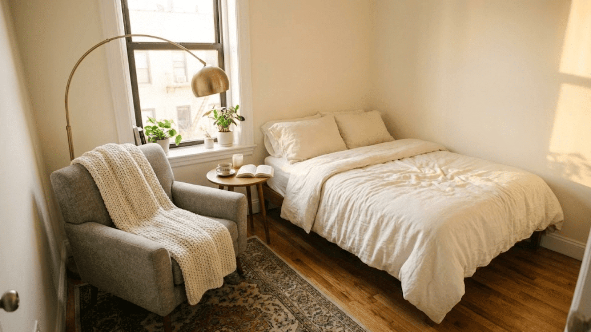 bedroom with reading nook layout
