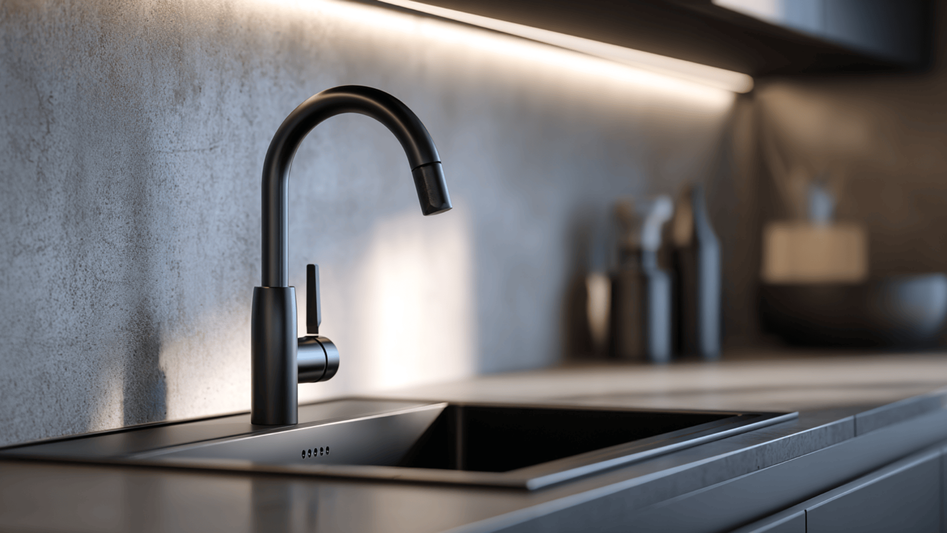black sink and faucet pairing