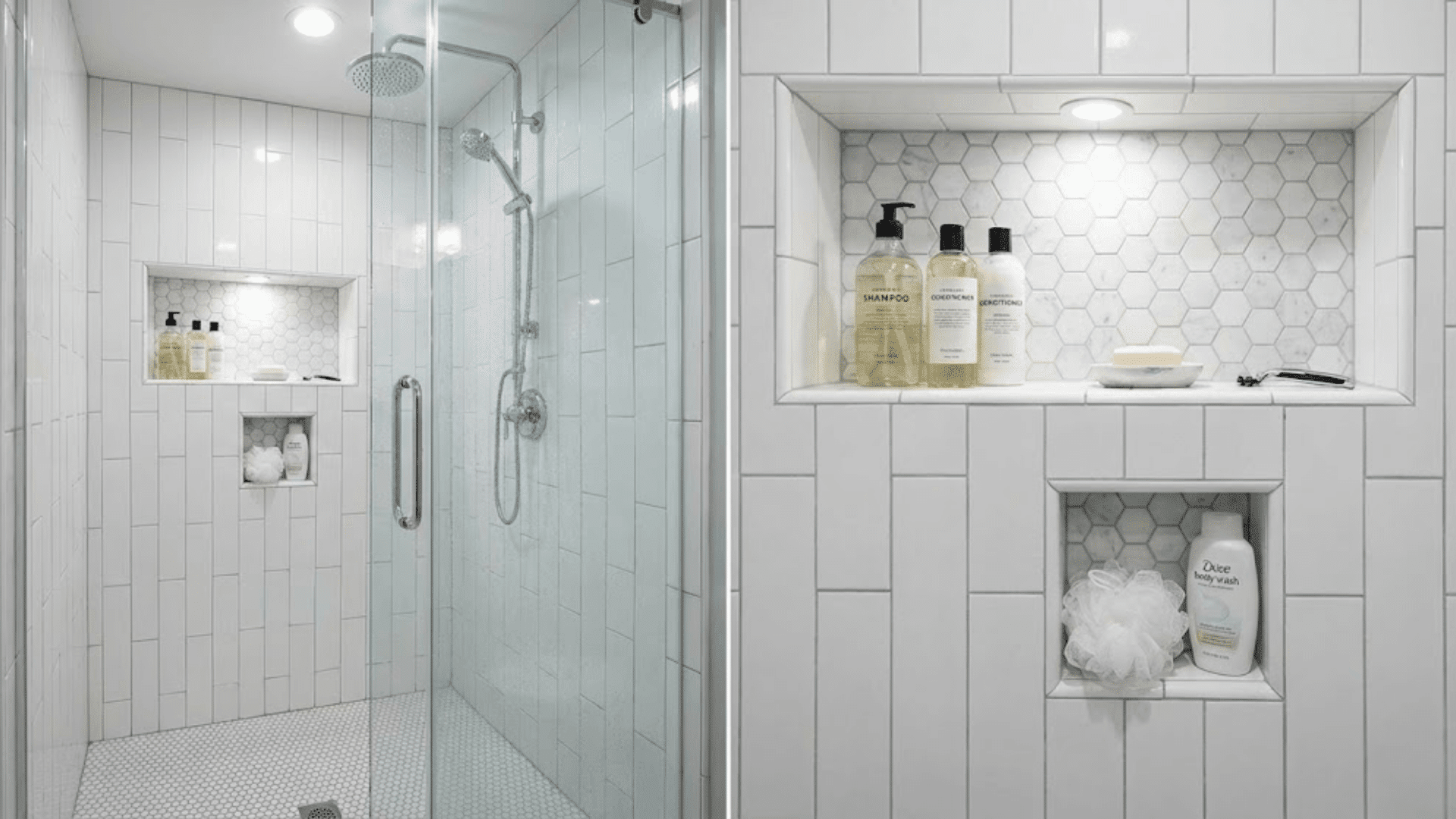 built in shower niches