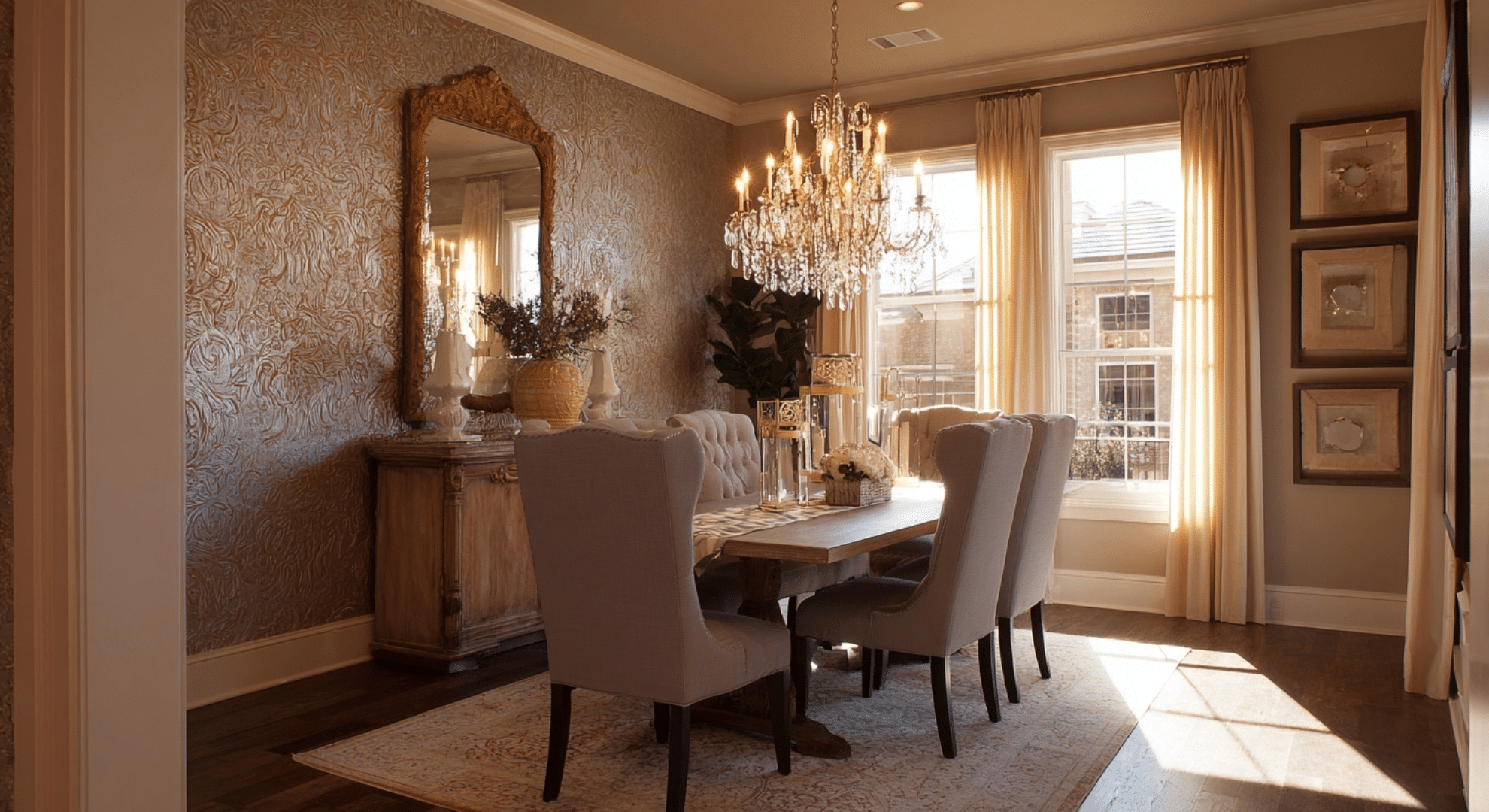 chandeliers as a central light source