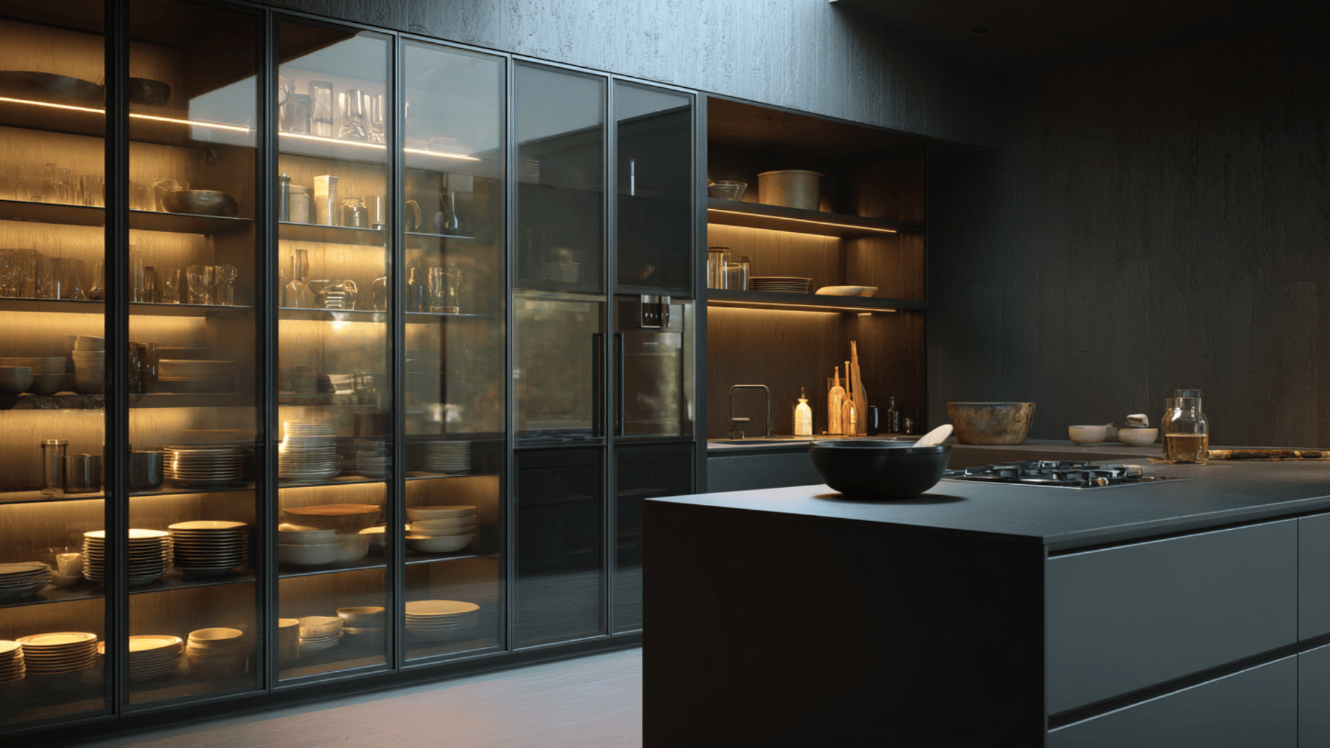 dark smoked glass accents