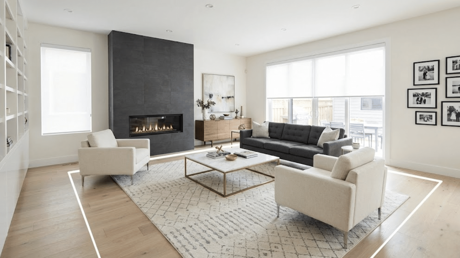 floating furniture layout