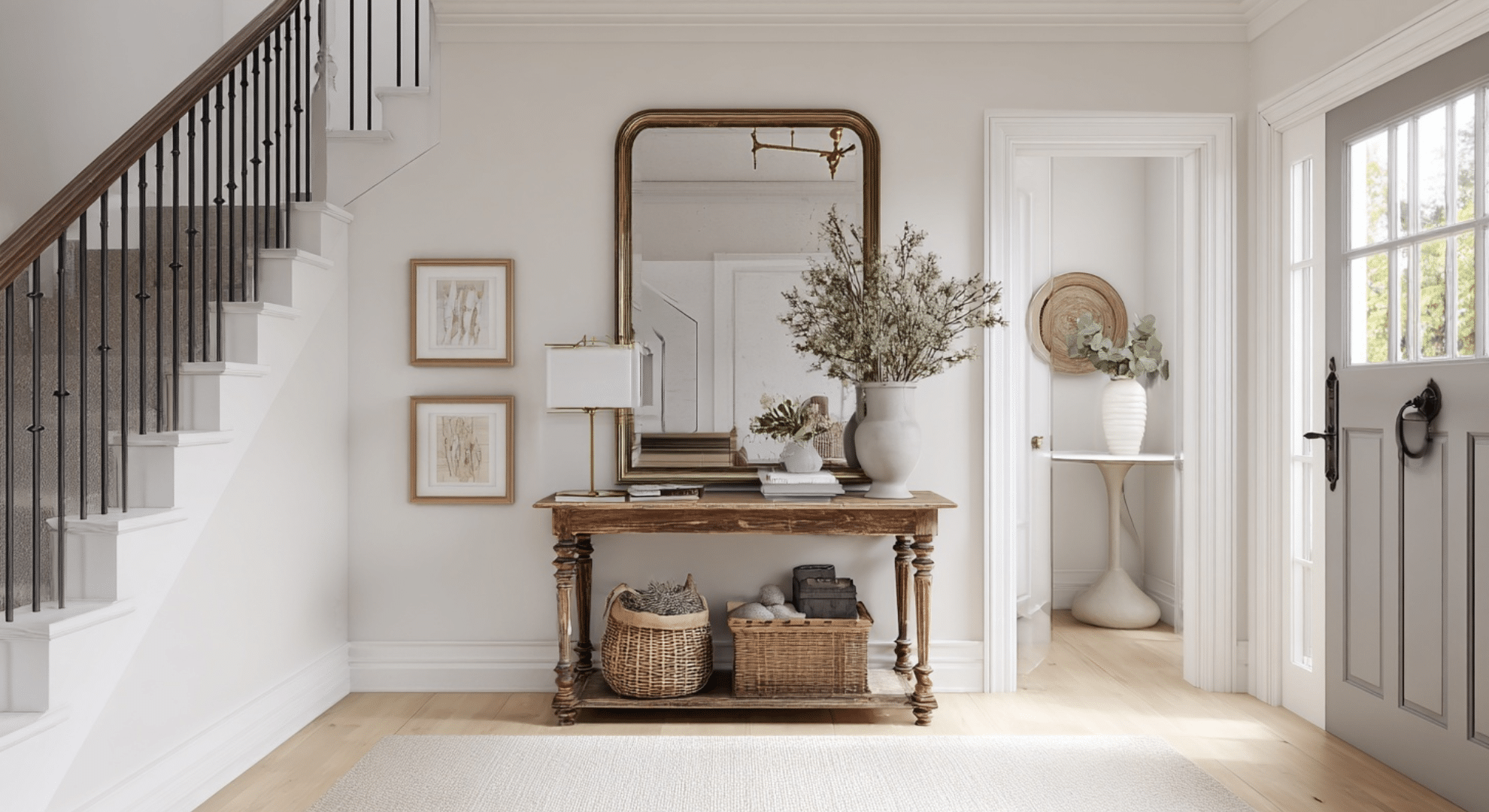 formal entryways with console tables