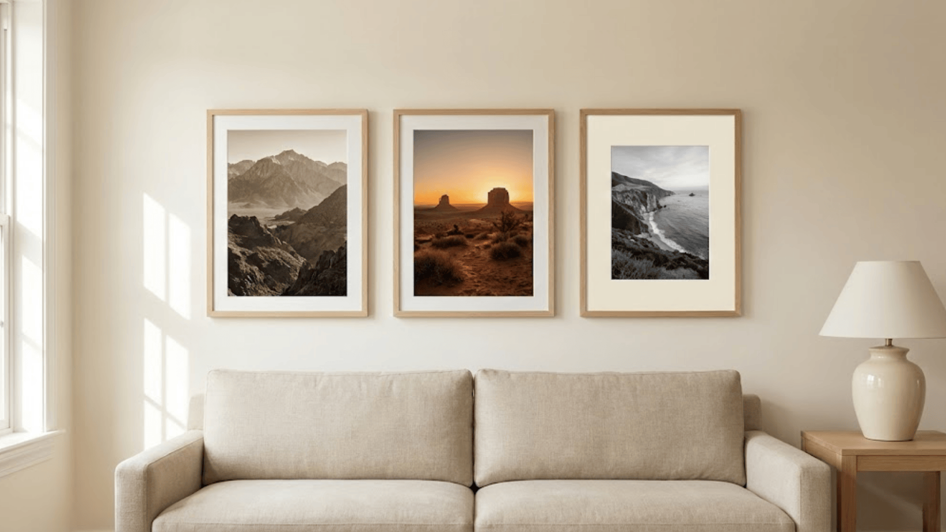 framed photography with earthy tones