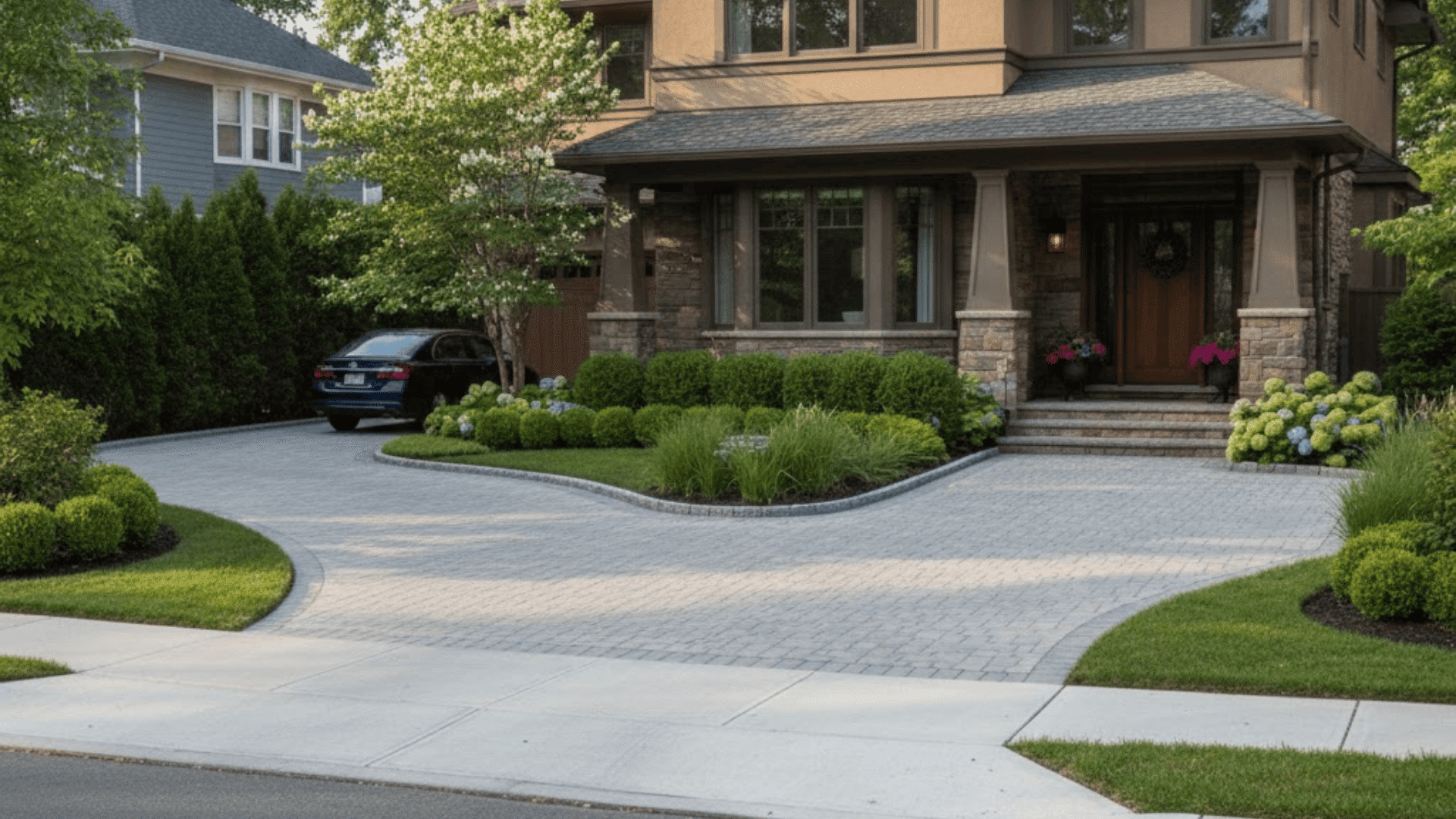 half circle horseshoe driveway