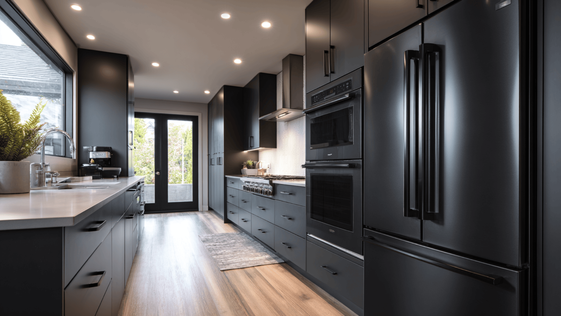 integrated black appliances
