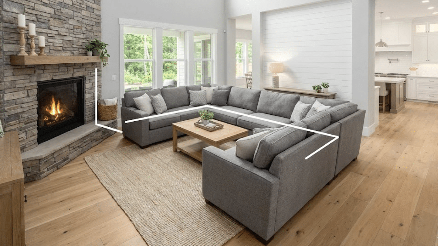 l shaped seating layout