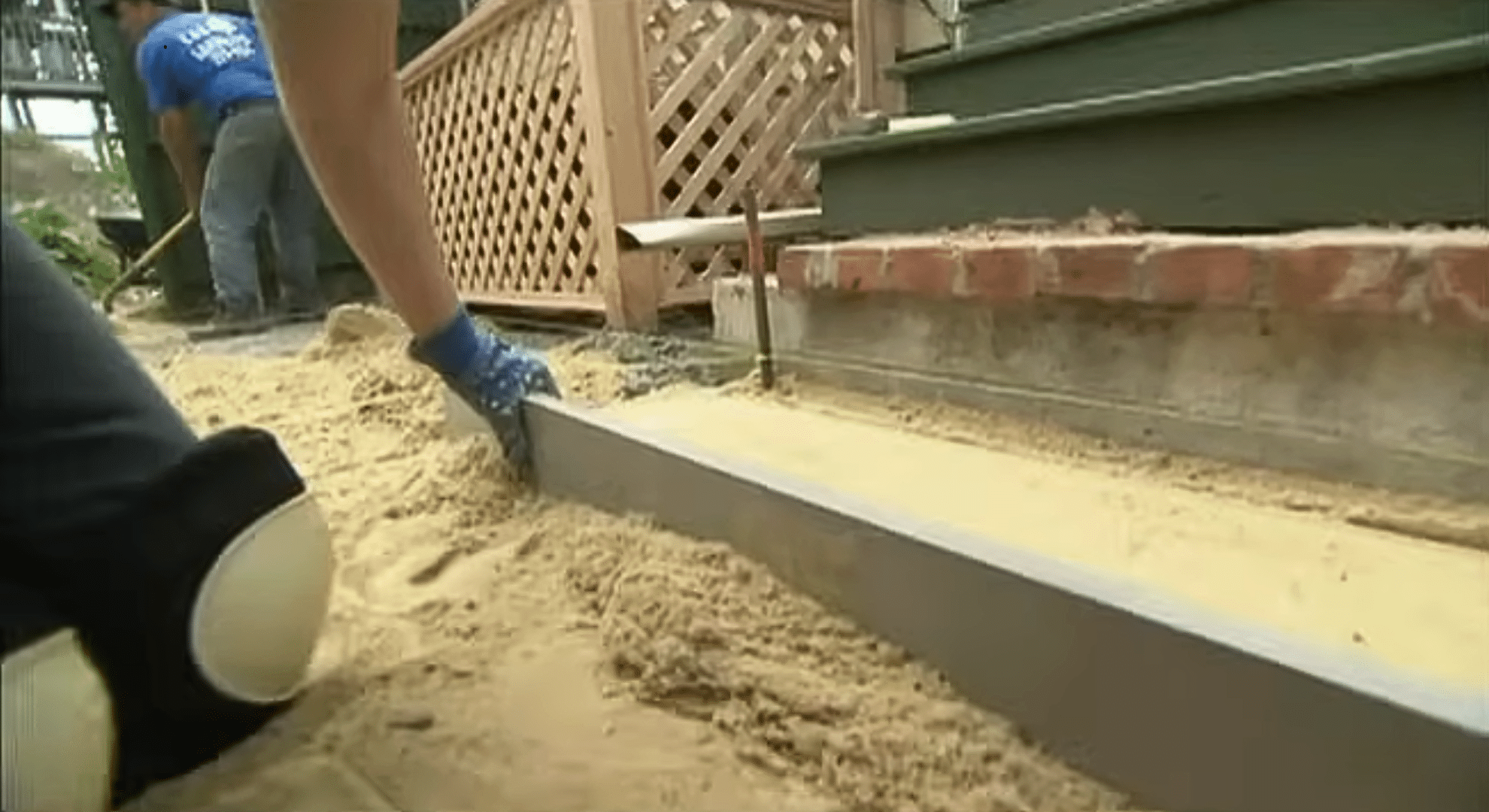 level the sand bed carefully