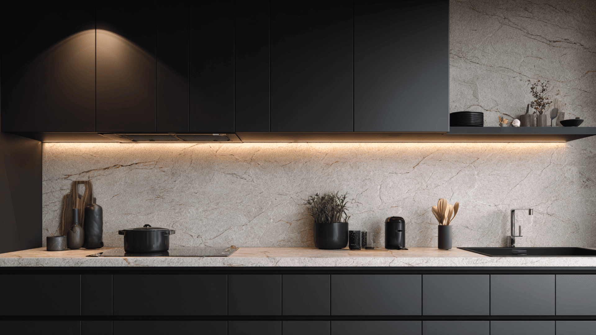 light stone backsplash
