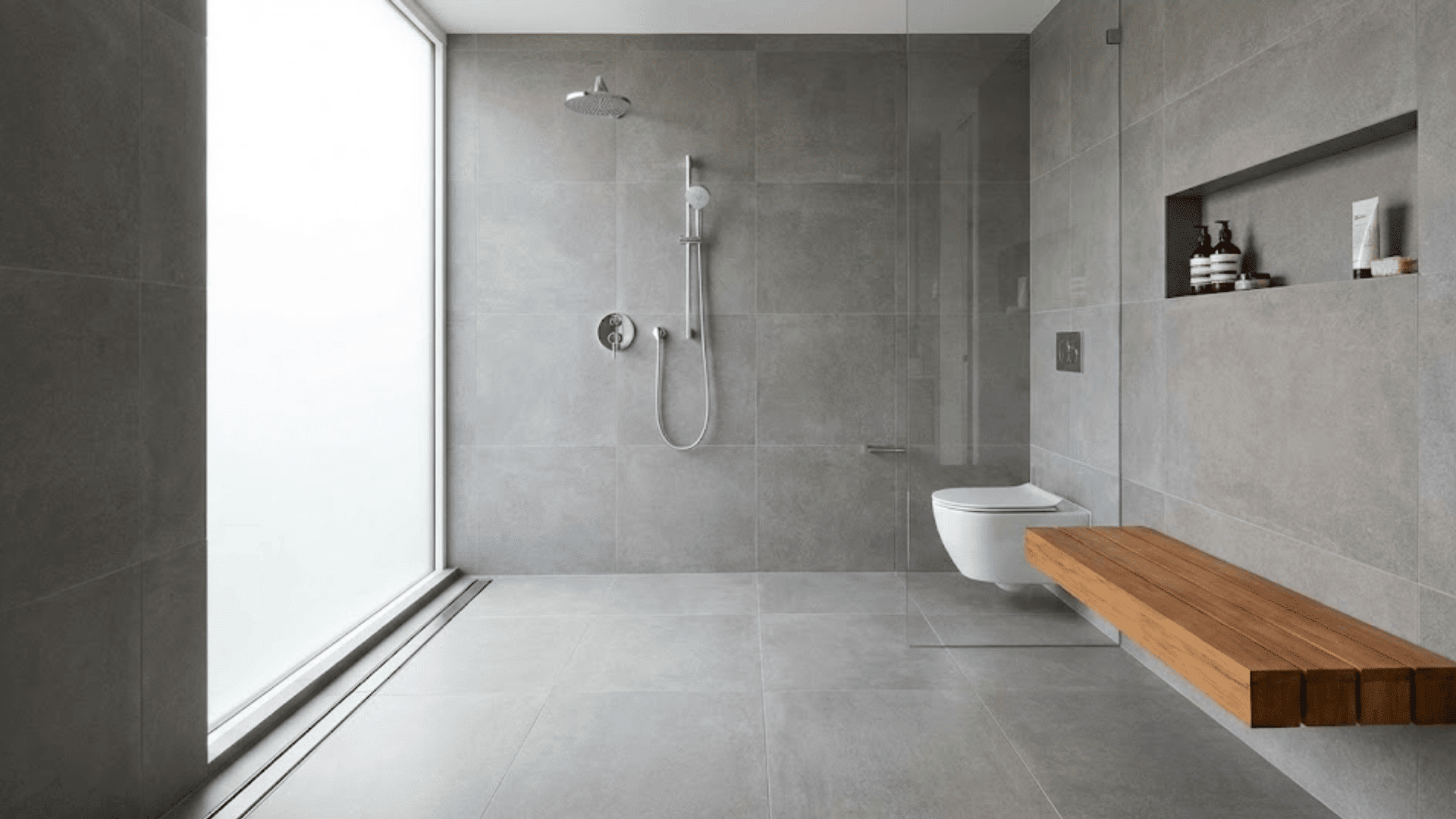 master bathroom with walk In wet room