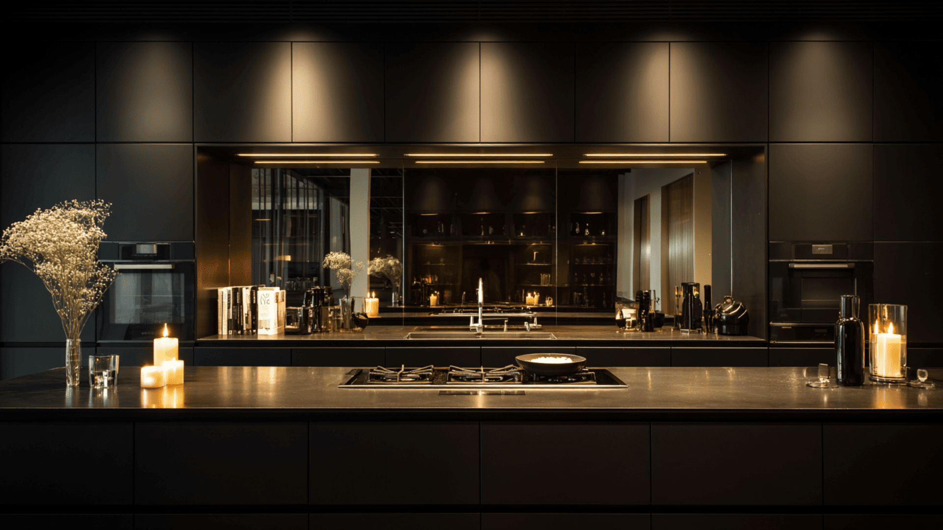 mirrored backsplash panels