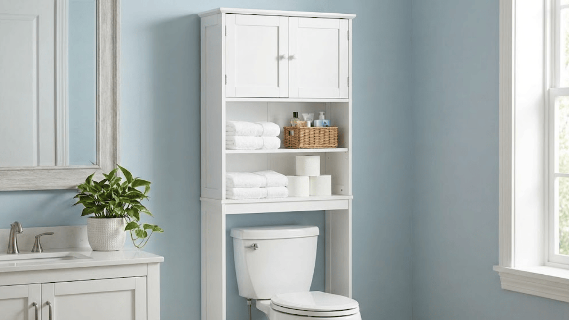 over toilet storage cabinets